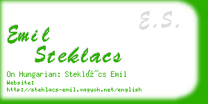 emil steklacs business card